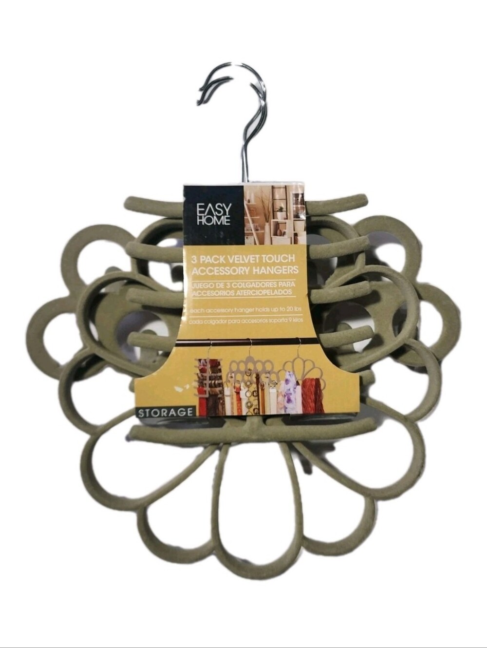 New 3 Pack Velvet Touch Accessory Hangers Hanger Set Closet Storage Belts  Etc
